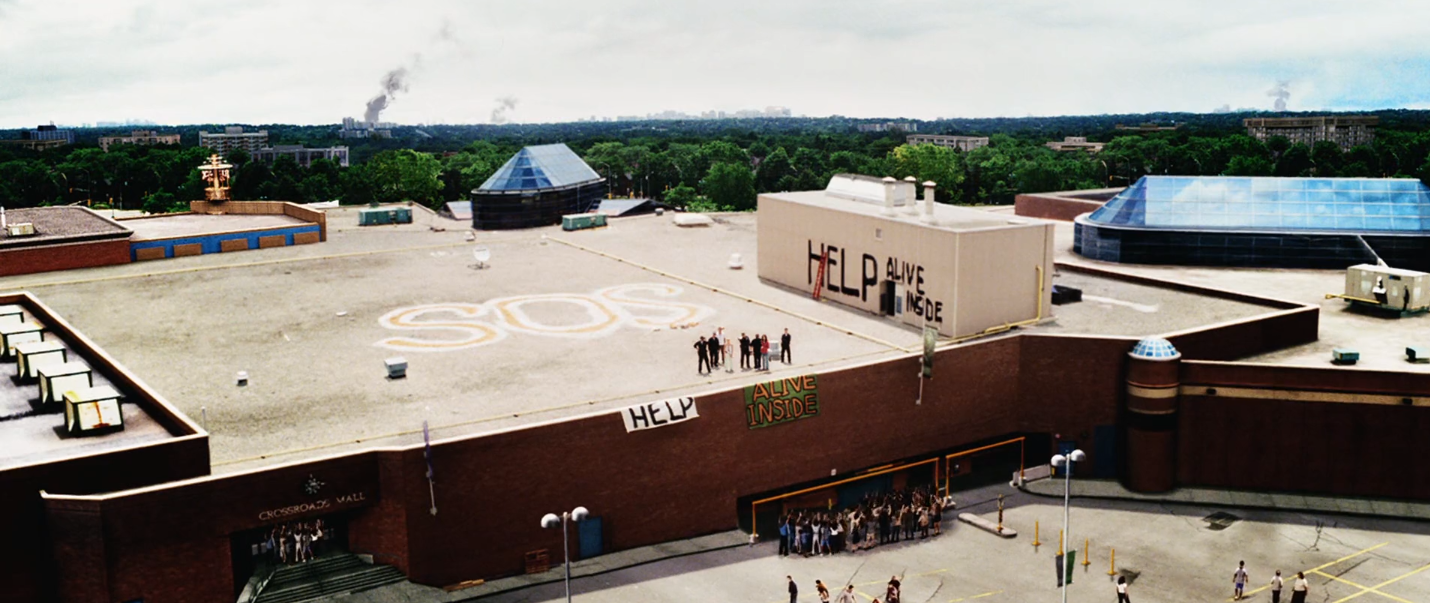 les héros réfugiés sur le toit du centre commercial