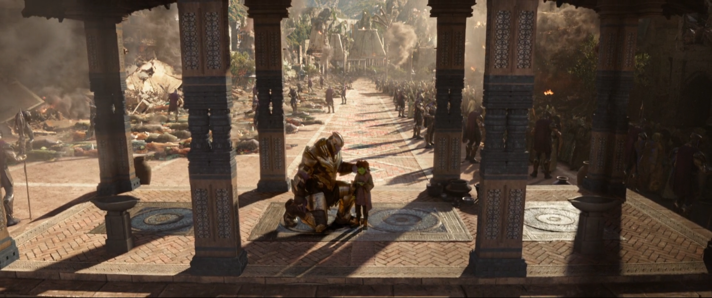 Thanos et une jeune Gamora